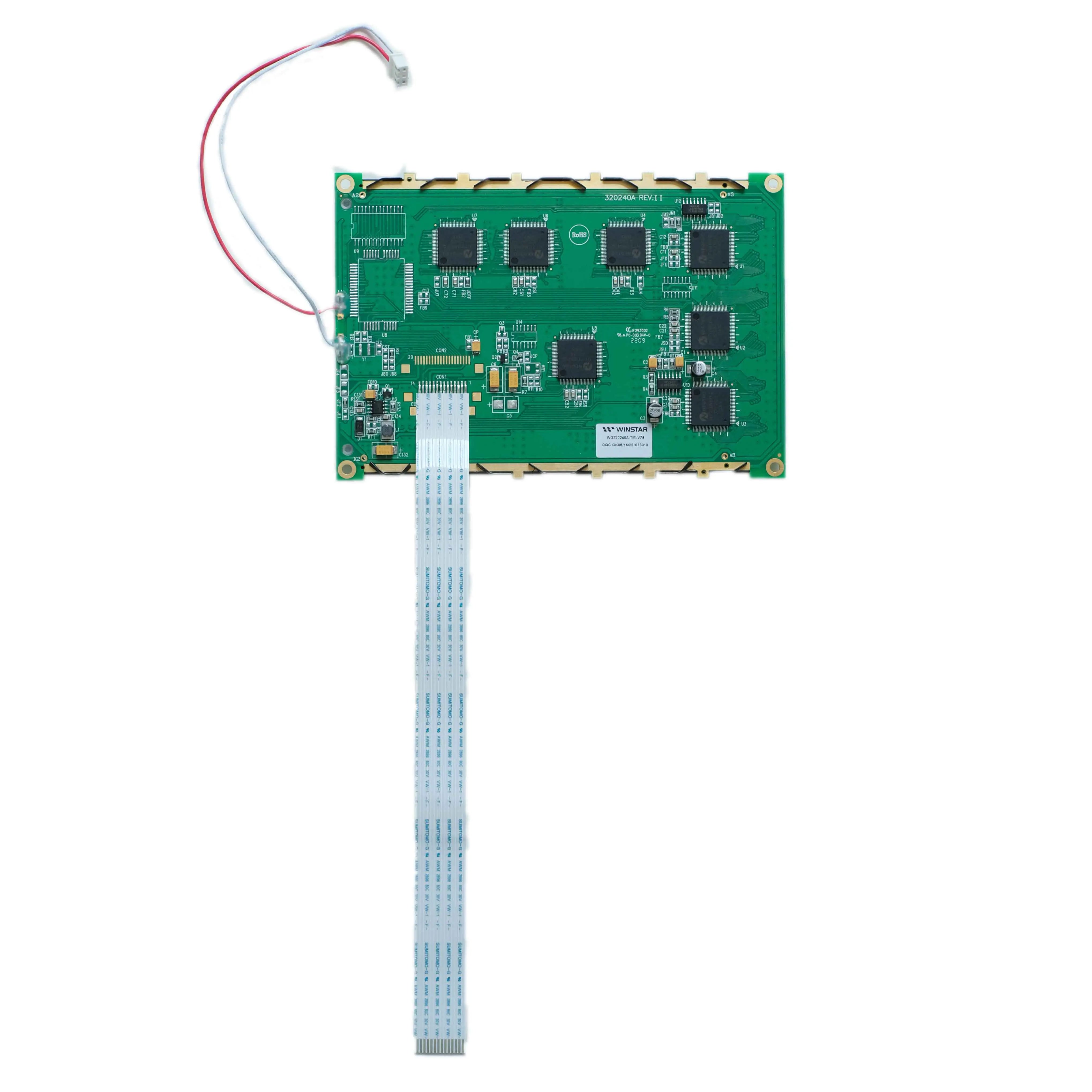 back of 6-inch blue graphic LCD with 320x240 resolution