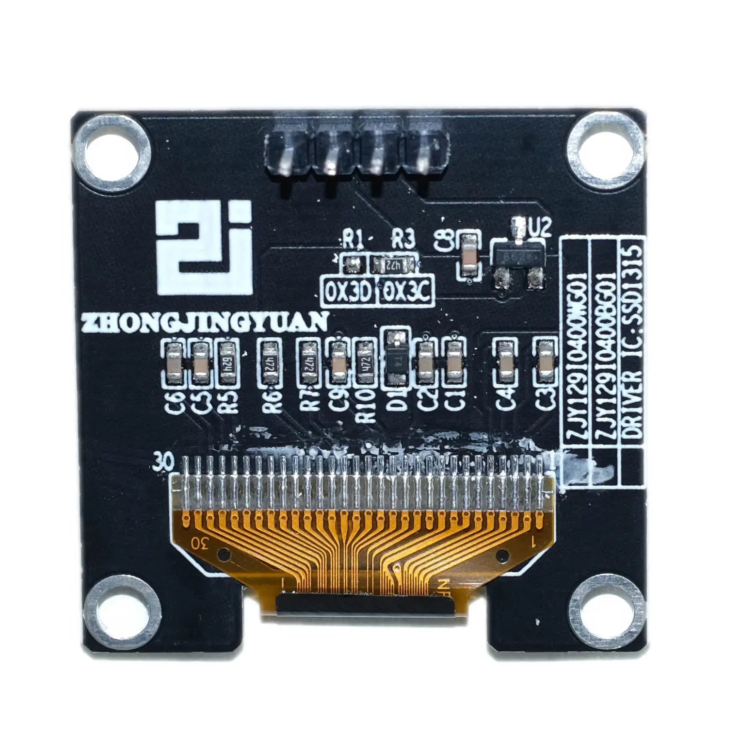 Back of 1.29-inch OLED Graphic Display Module with 128x64 resolution