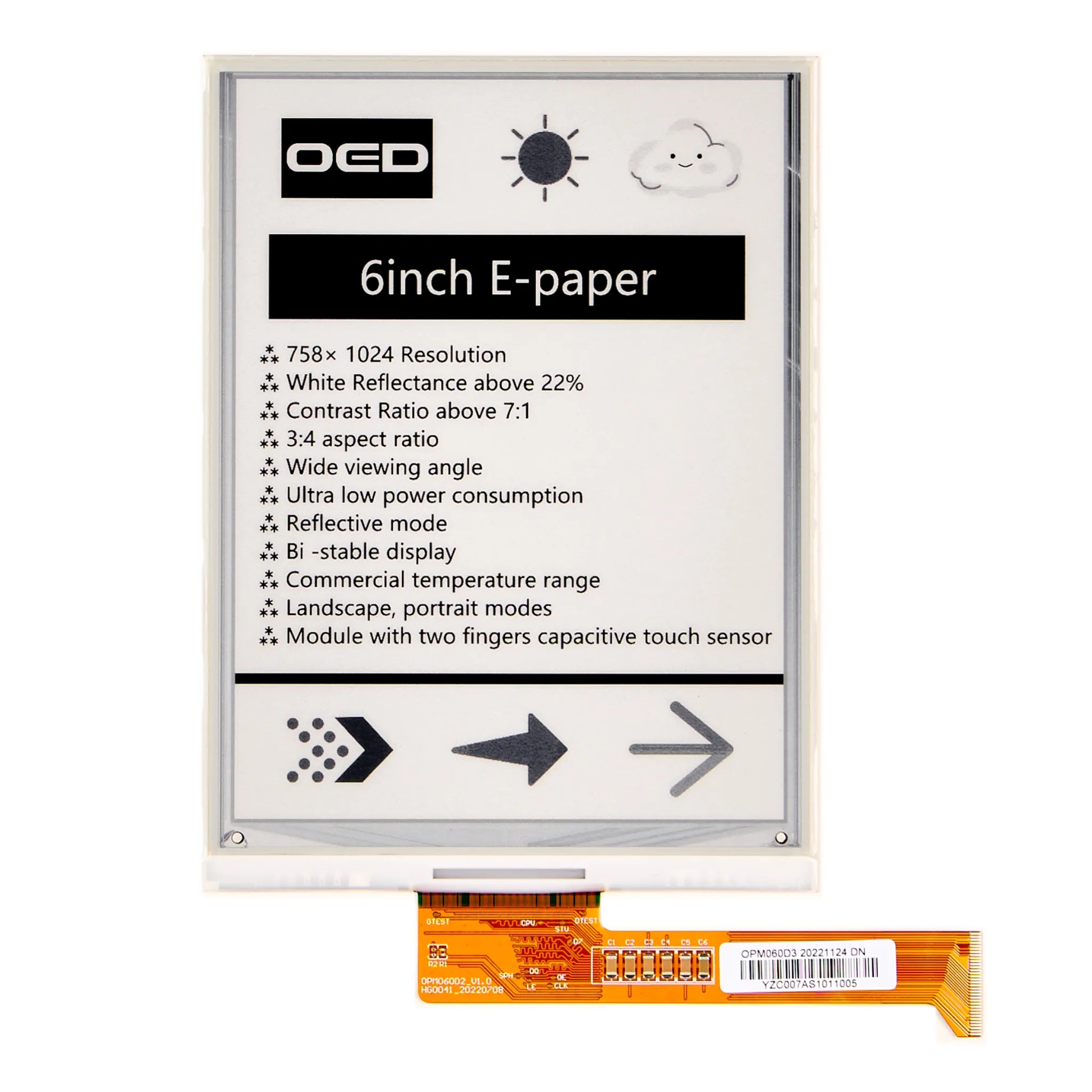 6.0" ePaper Display 758×1024 - FPC