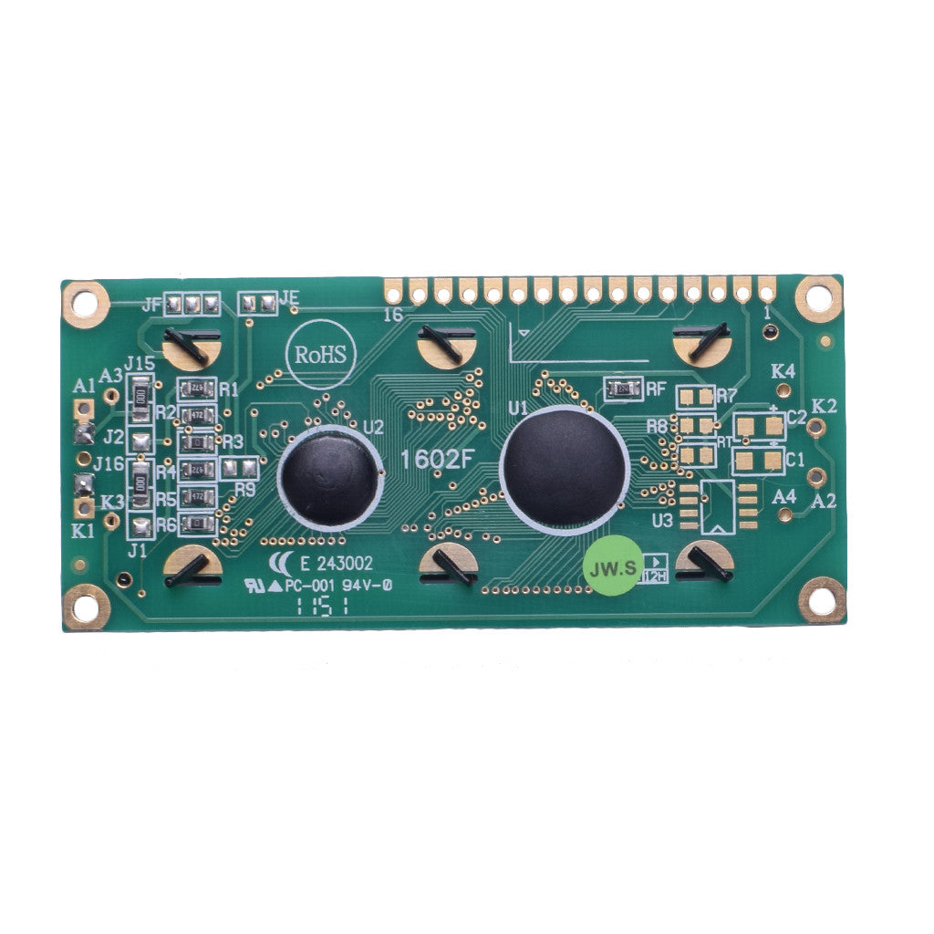 back view of 16x2 character LCD module