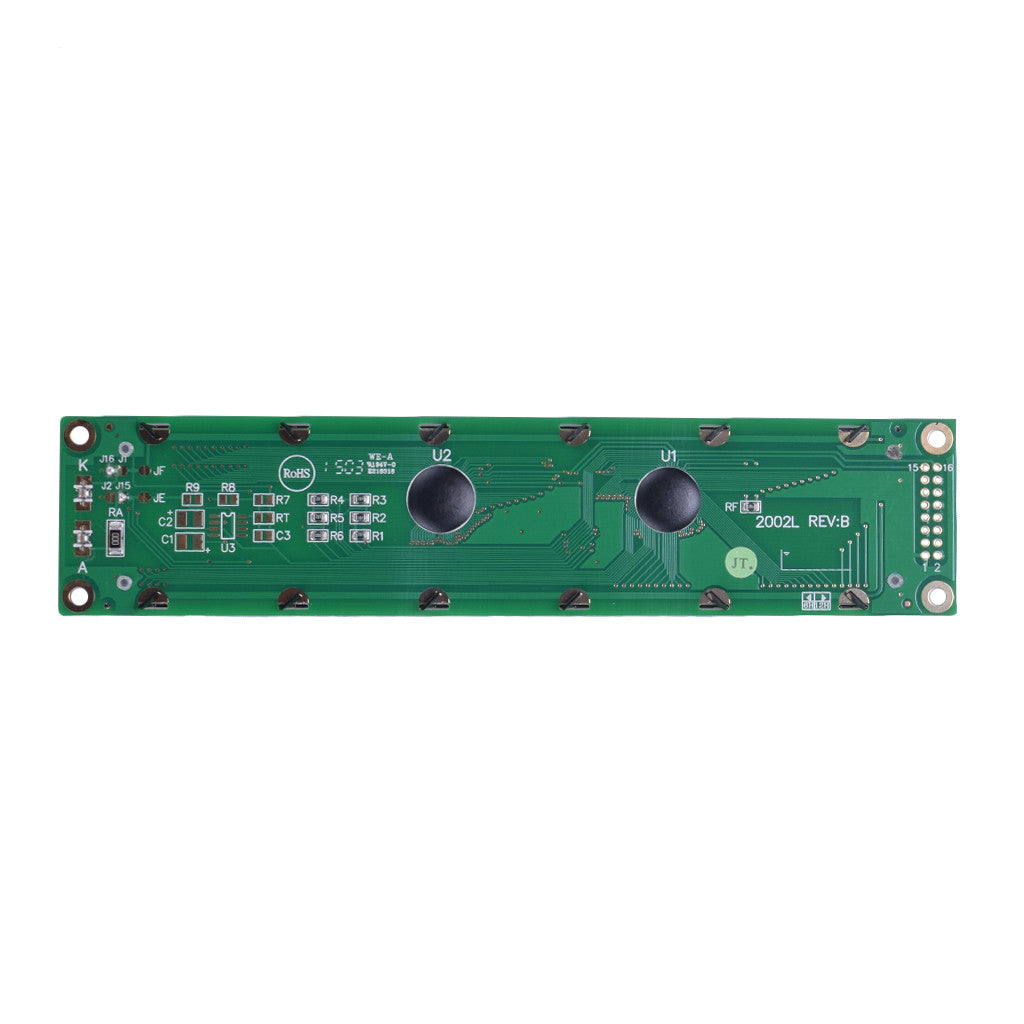 Back of Large 20x2 Character LCD module with FSTN Transflective technology and MCU interface