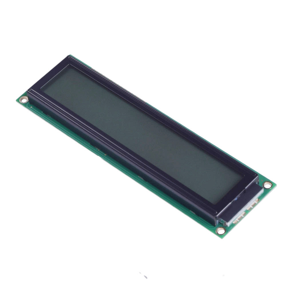 Top view of 20x2 line character Transflective FSTN LCD module, utilizing MCU interface