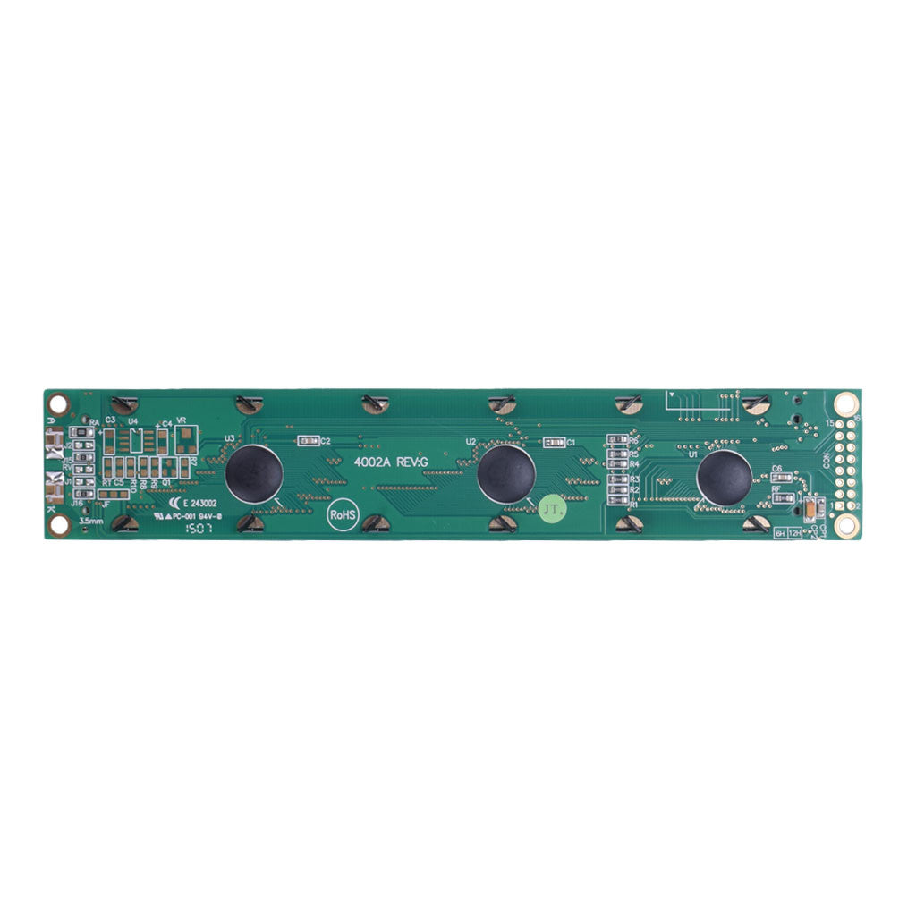 back of 40x2 character LCD module with STN transflective technology and MCU interface