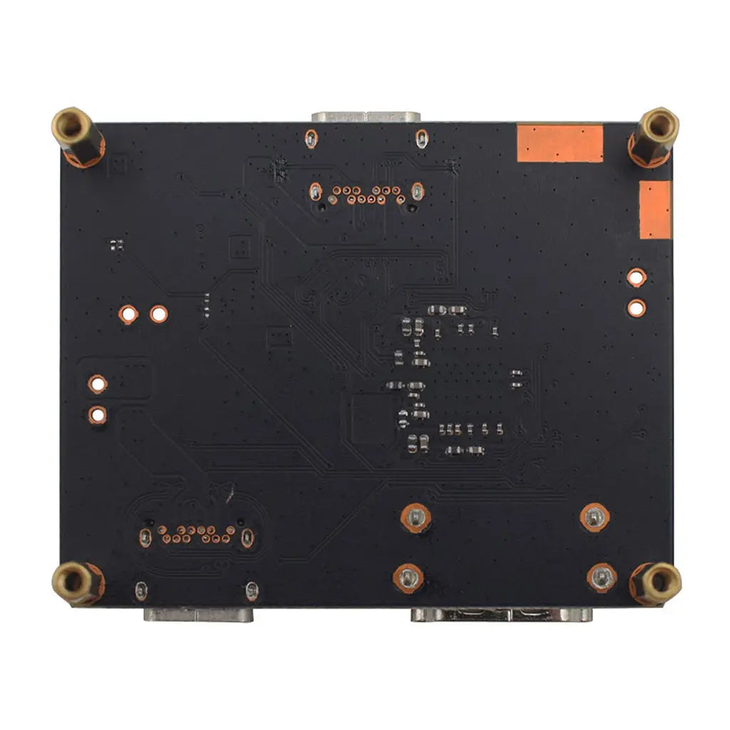 back of adapter converting HDMI input to Type-C output with DisplayPort and Power Delivery functions