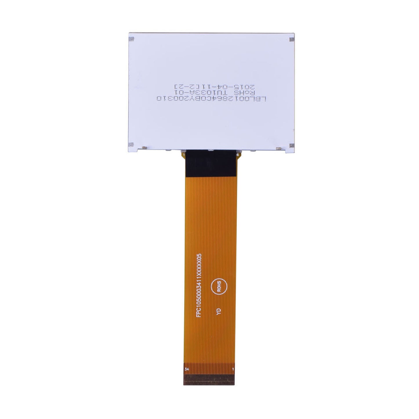 DisplayModule 2.07" 128x64 COG Yellow Green Graphic LCD - MCU, SPI