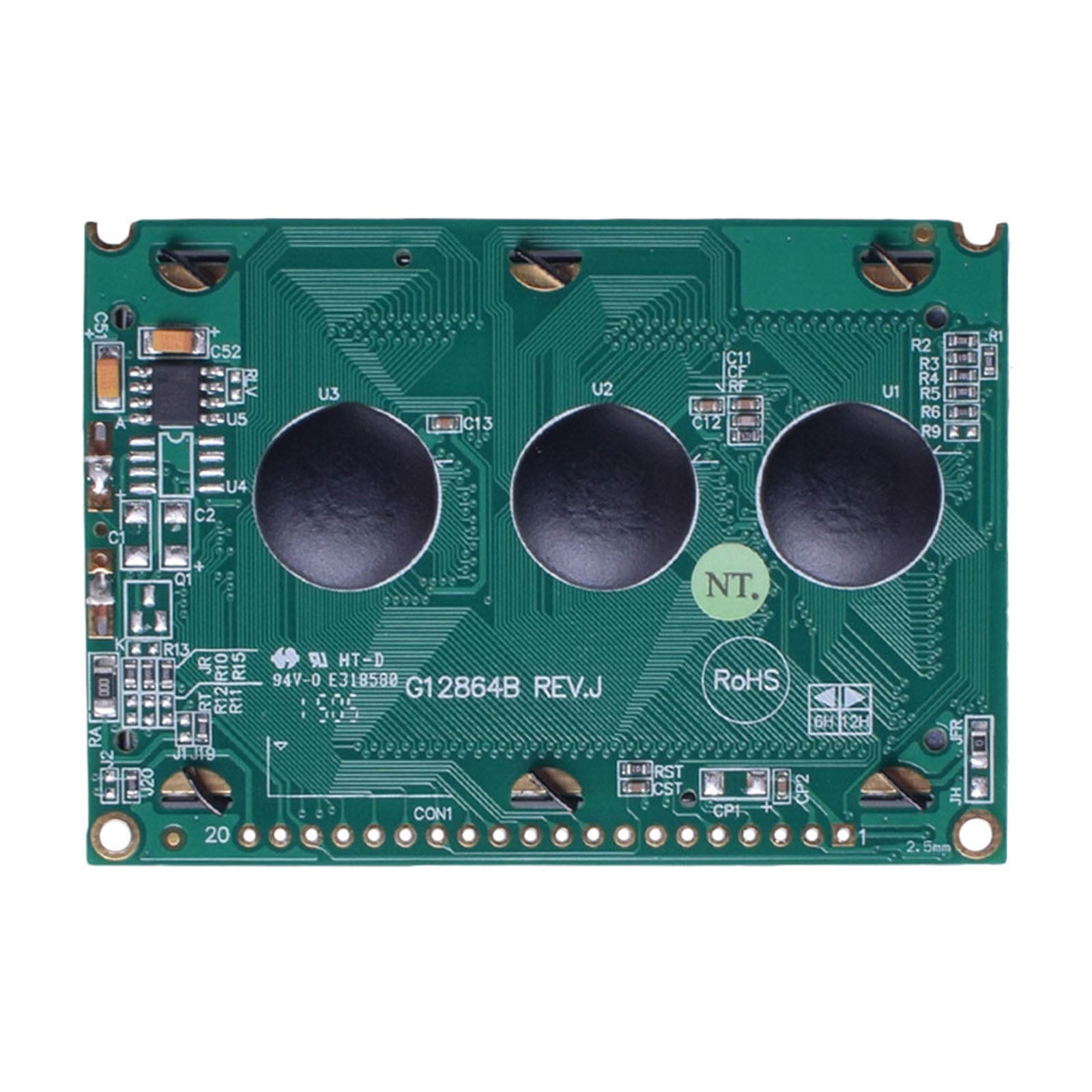 back of 128x64 LCD 2.62 inch graphic display with MCU interface