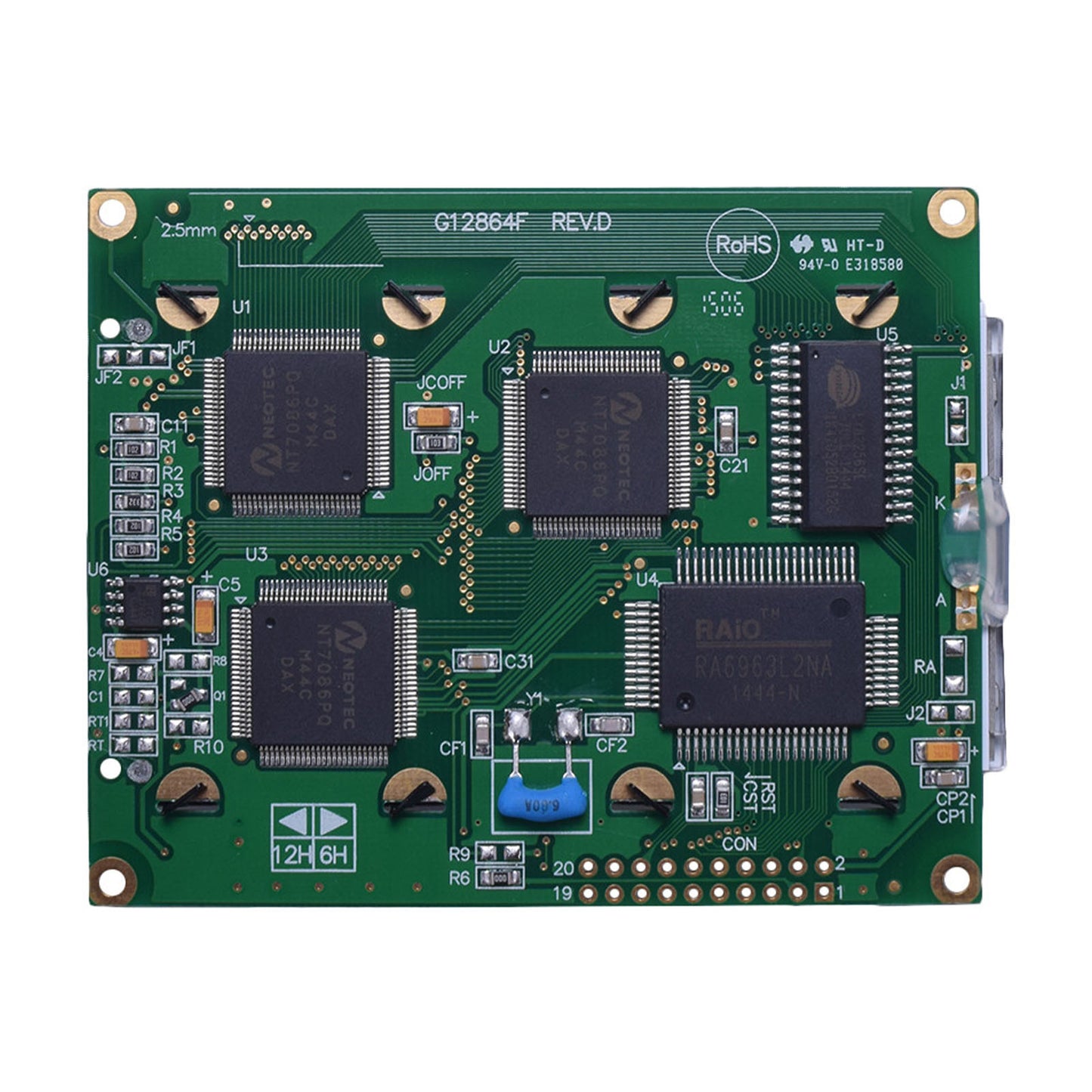 DisplayModule 3.24" 128x64 Graphic LCD - MCU