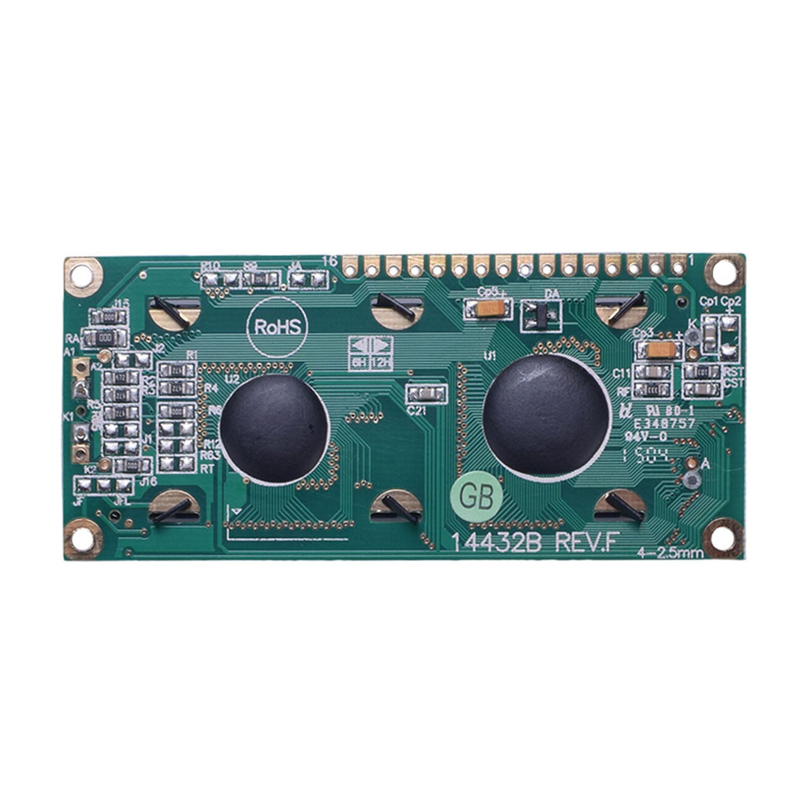 back of 144x32 graphic LCD 2.67 inch display module with MCU interface