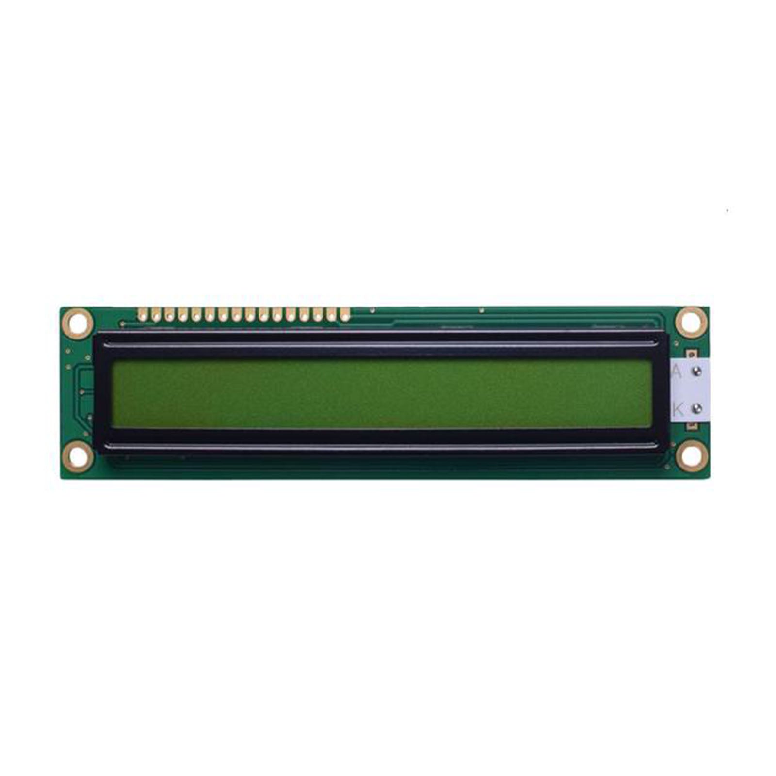 front of large 16 characters single line green LCD module