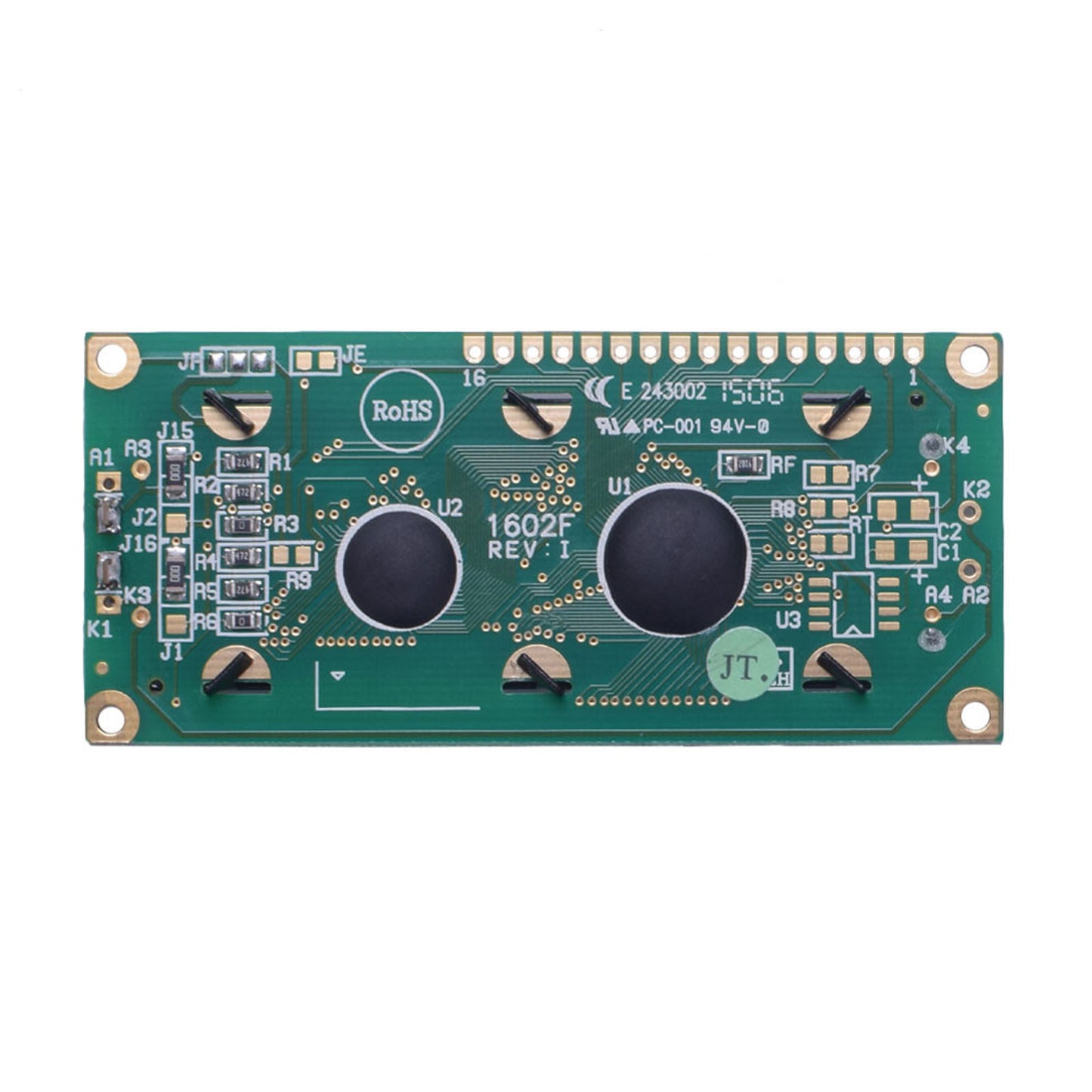 DisplayModule 16x2 Green Character LCD - MCU, with Font