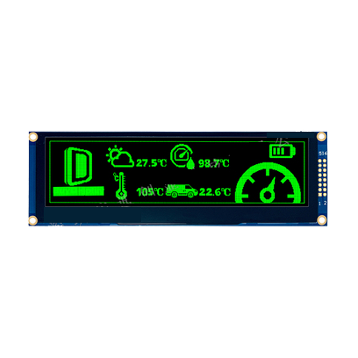 Display Module 5.5" 256 x 64 Monochrome Graphic OLED - SPI