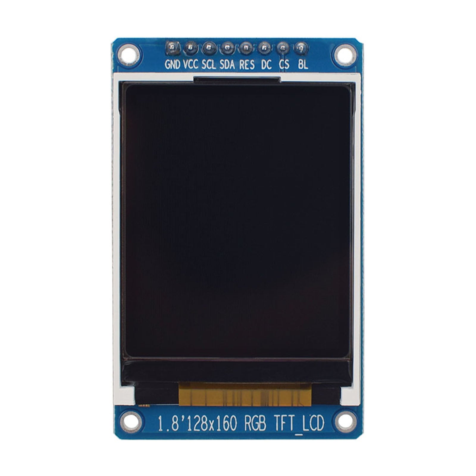 1.8-inch TFT High Brightness Display with a resolution of 128 by 160 pixels, boasting 1800 nits brightness, interfaced with SPI