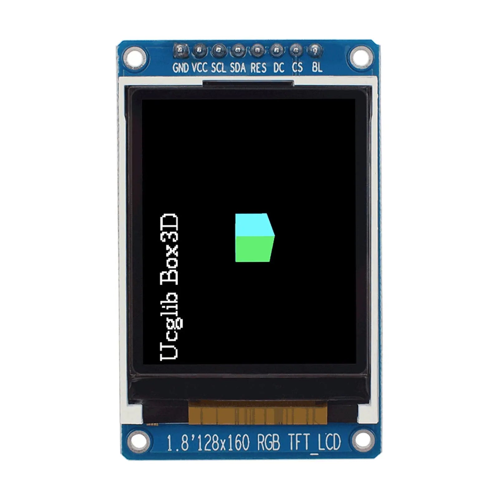 1.8-inch display module showing a 3D geometric shape