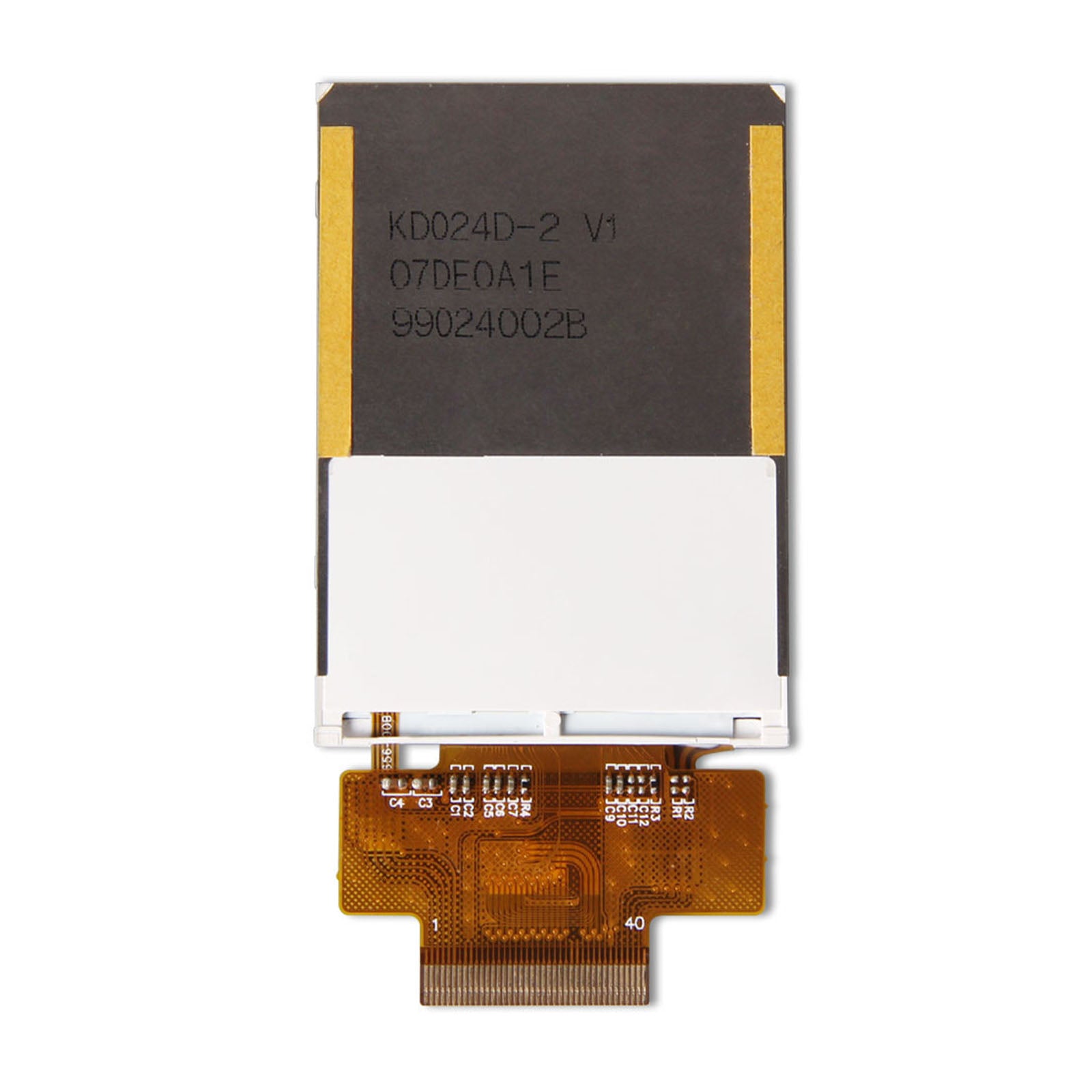 Back of 2.4 inch TFT Display Panel with ILI9341 driver and 240x320 resolution, featuring resistive touch capability, utilizing MCU interface