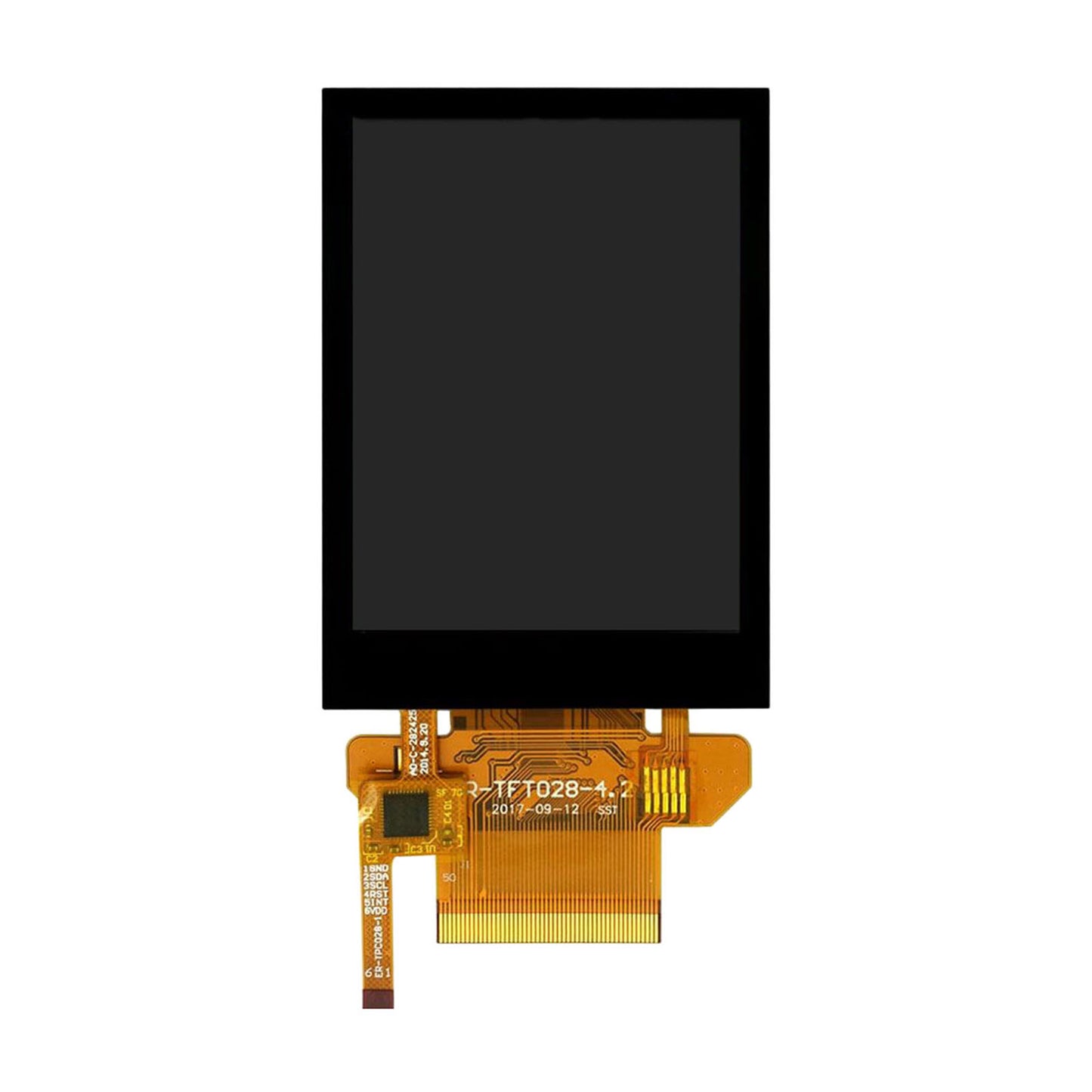2.8 inch TFT Display Panel with ILI9341 driver and 240x320 resolution, featuring resistive touch capability, utilizing SPI, MCU, and RGB interfaces
