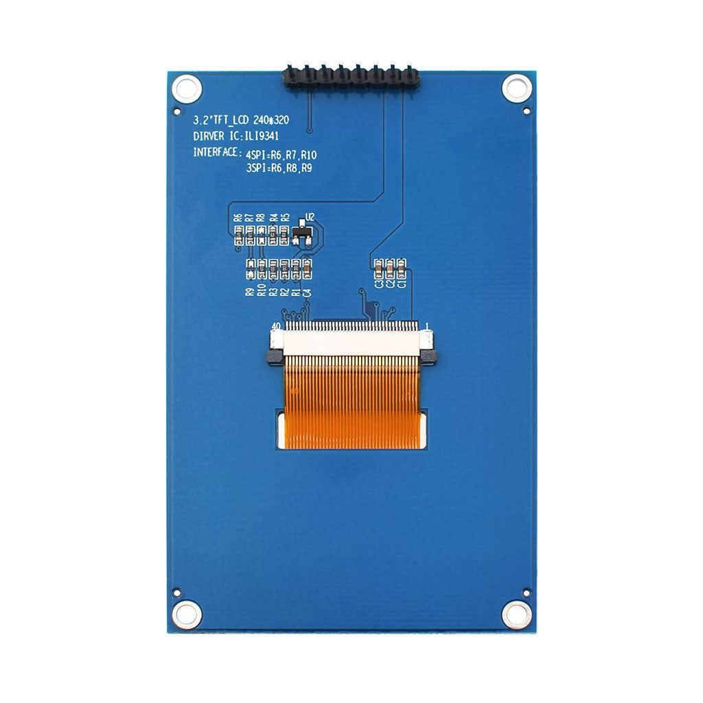 back of 3.2-inch 240x320 TFT display module with SPI interface