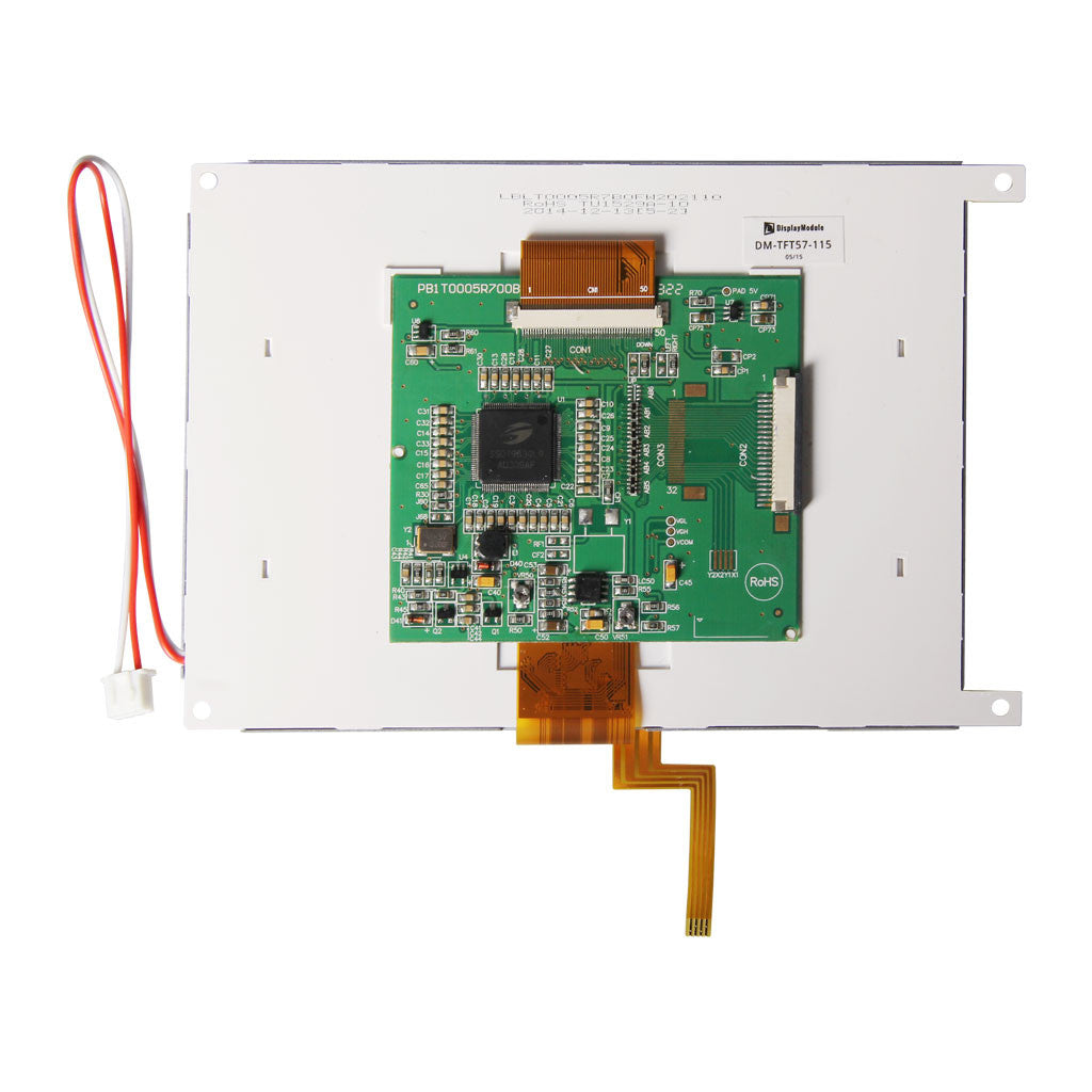 back of 5.7-inch TFT display module with 320x240 resolution and resistive touch