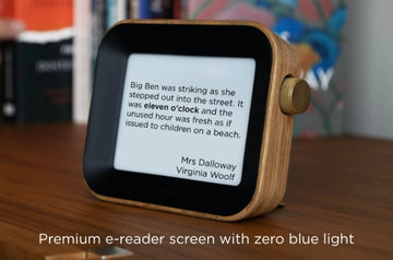 Glass e-reader screen on Author Clock