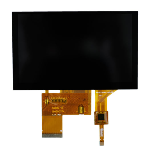 5.0-inch IPS display with 800x480 resolution using RGB interface