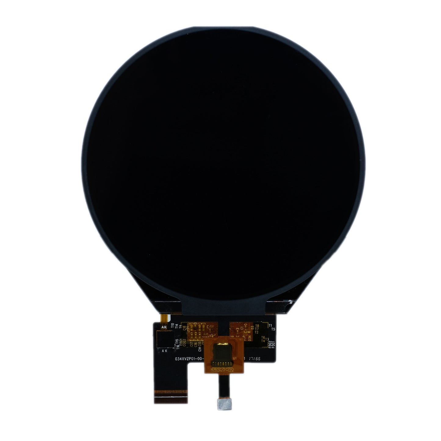 3.4-inch round TFT display panel with 800x800 resolution, 16 million colors, capacitive touch, and MIPI interface