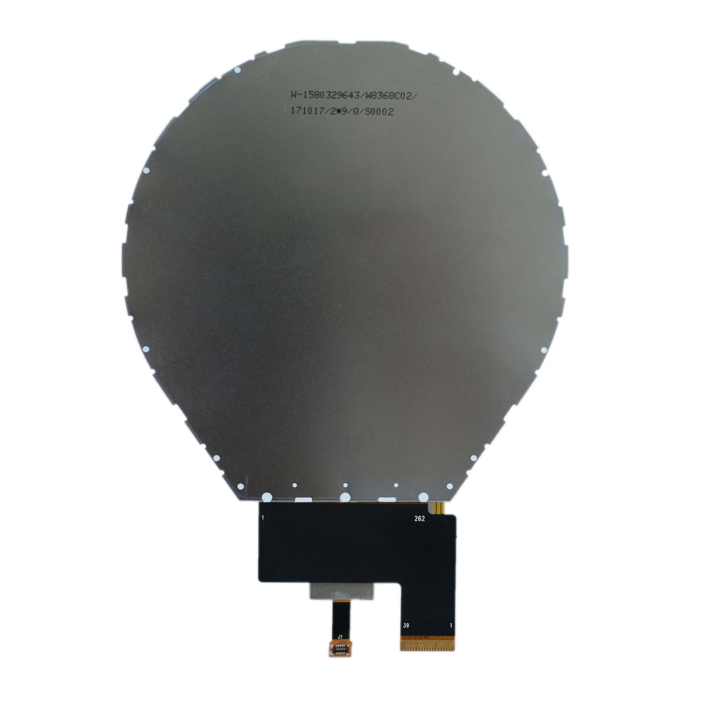 back of 3.4-inch round TFT display panel with 800x800 resolutio