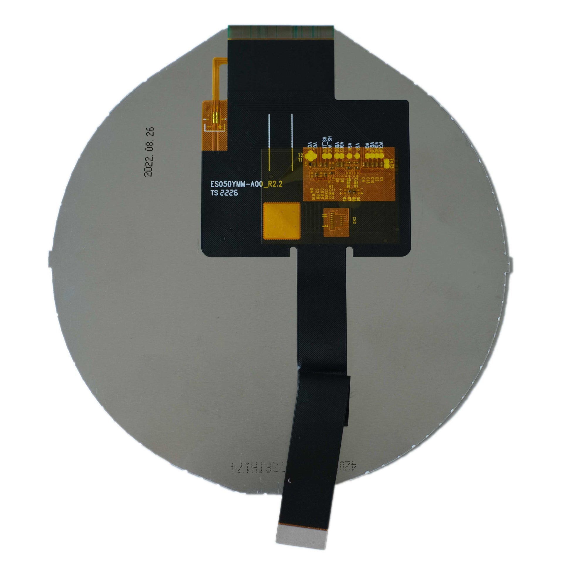 back of 5.0-inch round TFT display panel with 1080x1080 resolution