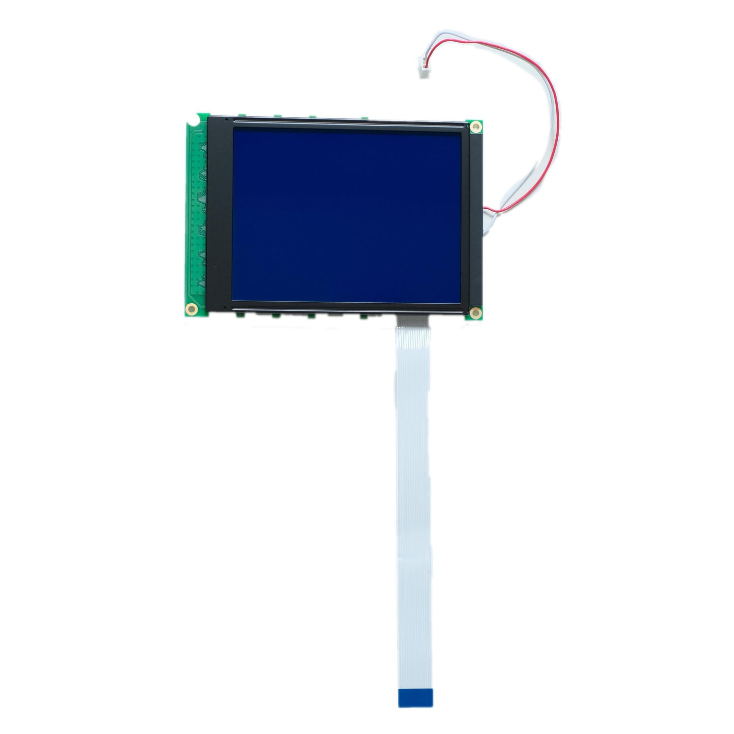 6-inch blue graphic LCD with 320x240 resolution, interfaced with MCU