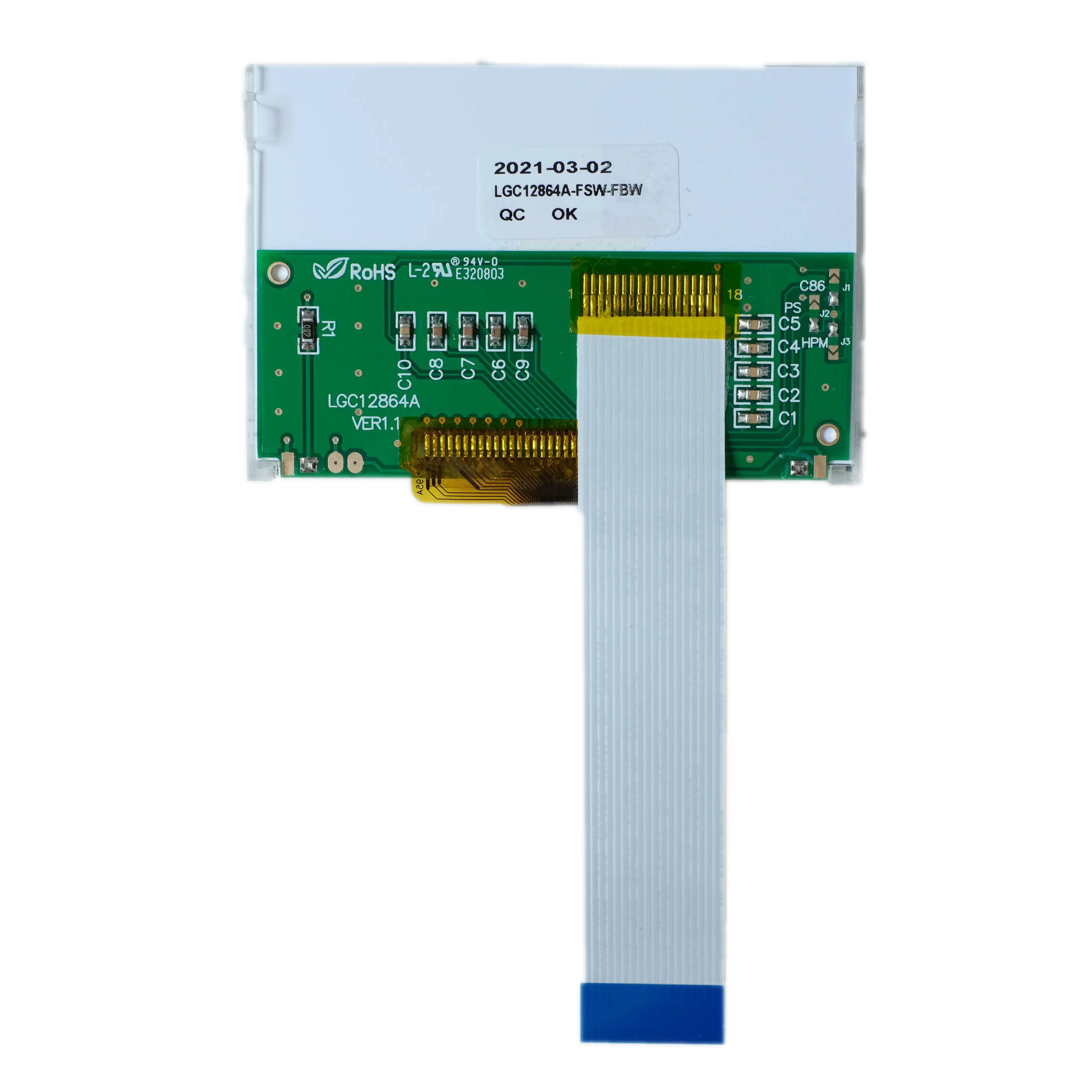 back of 128x64 COG LCD 3.18 inch graphic display panel