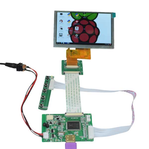 5-inch TFT display with 800x480 resolution and HDMI support, designed for Raspberry Pi Mini Driver