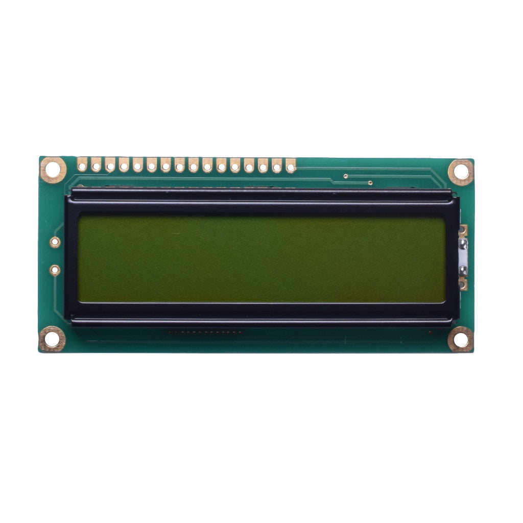 16x2 character LCD module with STN transflective technology and SPI, I2C interfaces