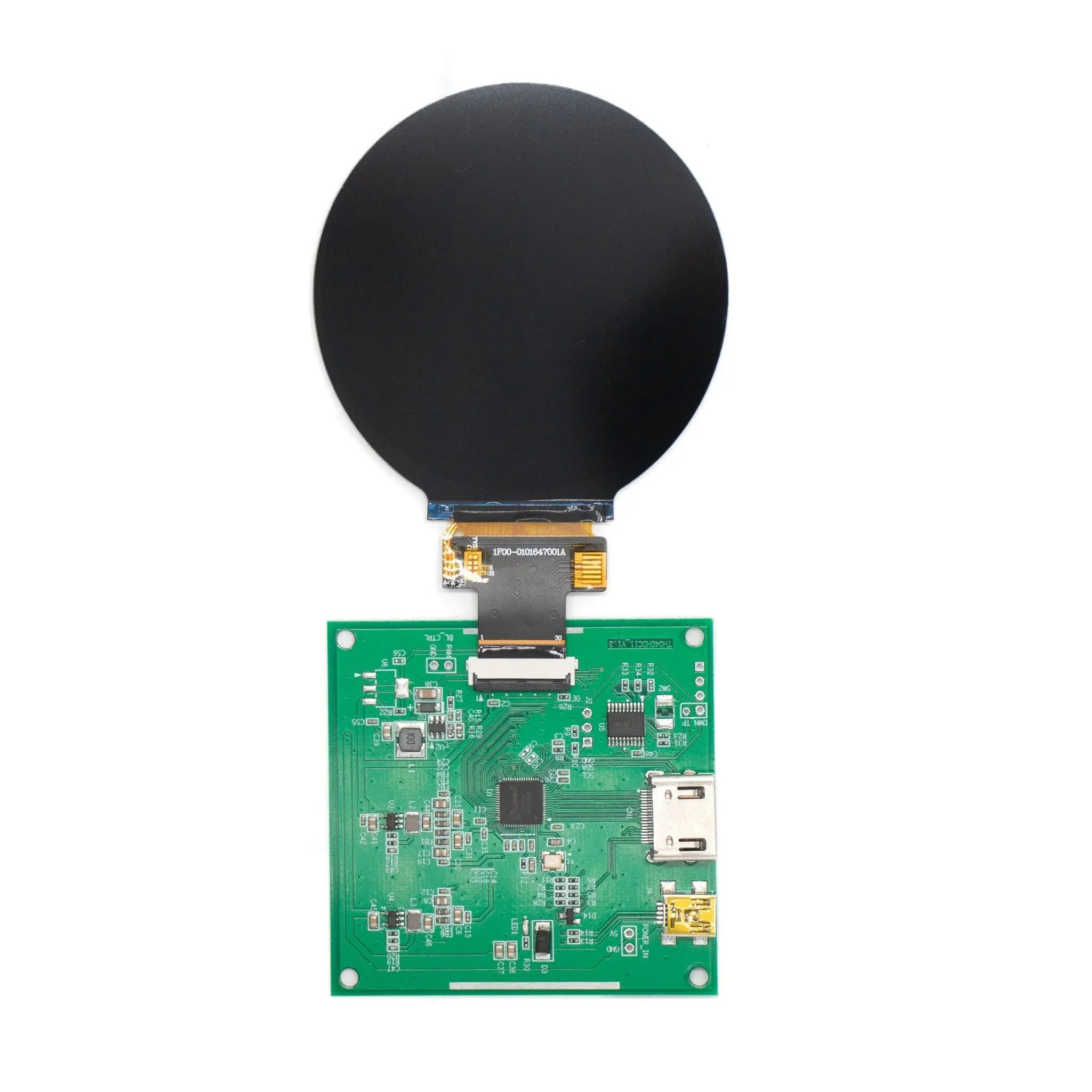 2.76 inch Round TFT Display with adapter, utilizing MIPI and RGB interfaces
