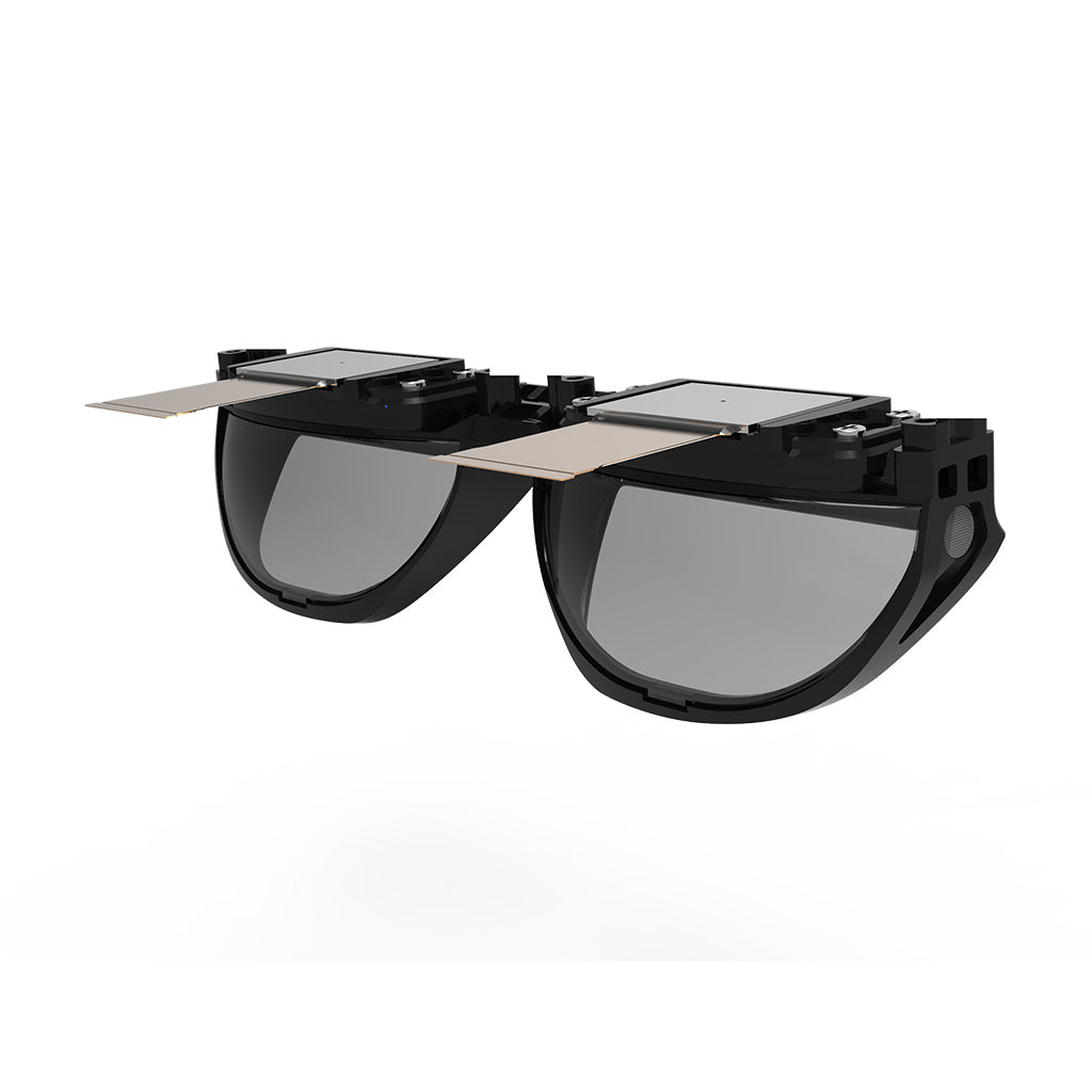 Binocular AR glasses with birdbath optical module Model rendering