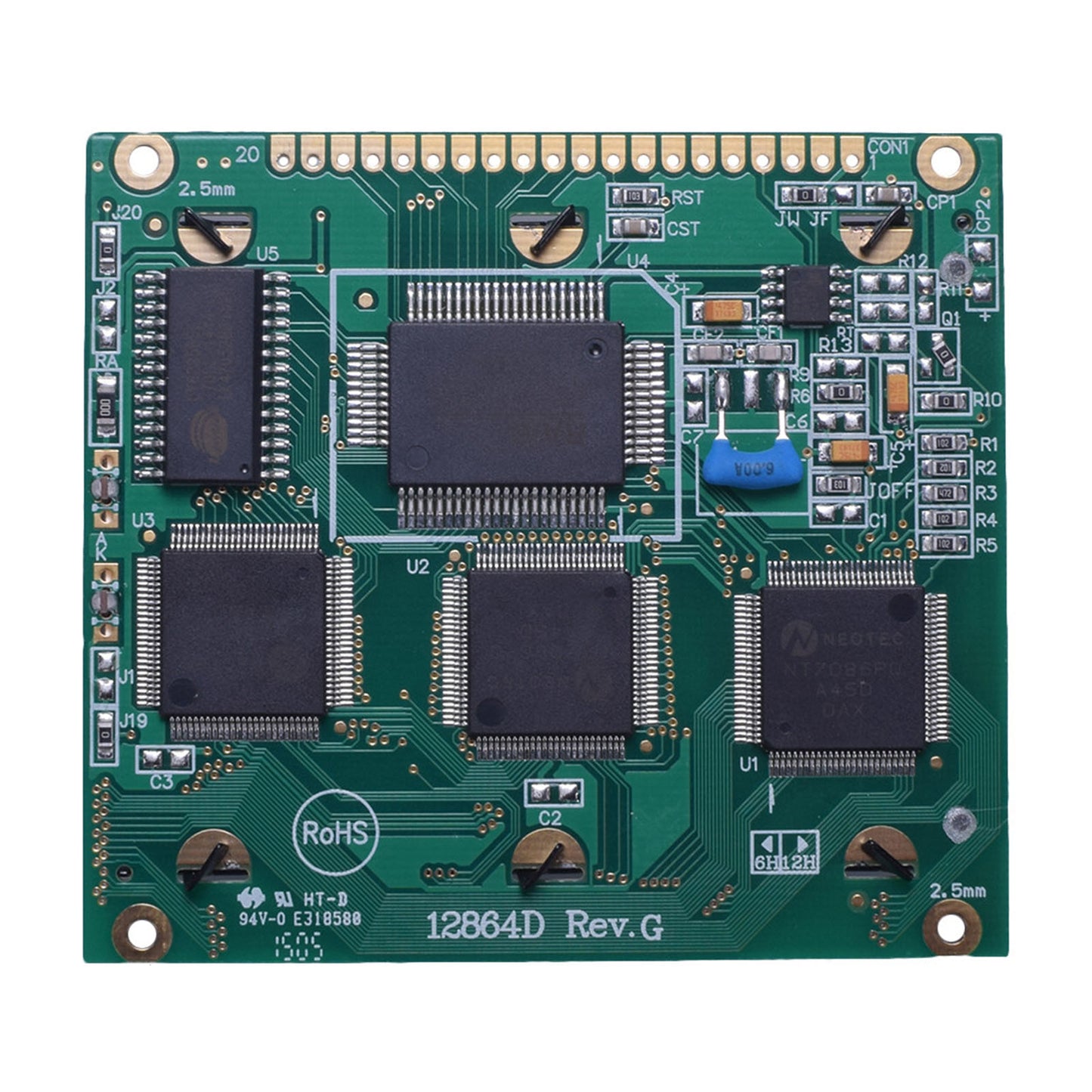 back of 128x64 LCD 3.0 inch graphic display with MCU interface