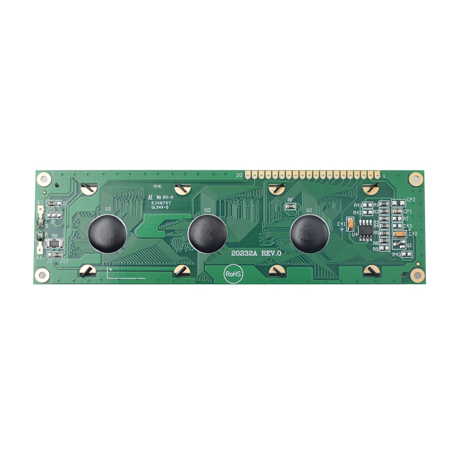 DisplayModule 4.9" 202x32 Industrial Yellow Green Graphic LCD - MCU
