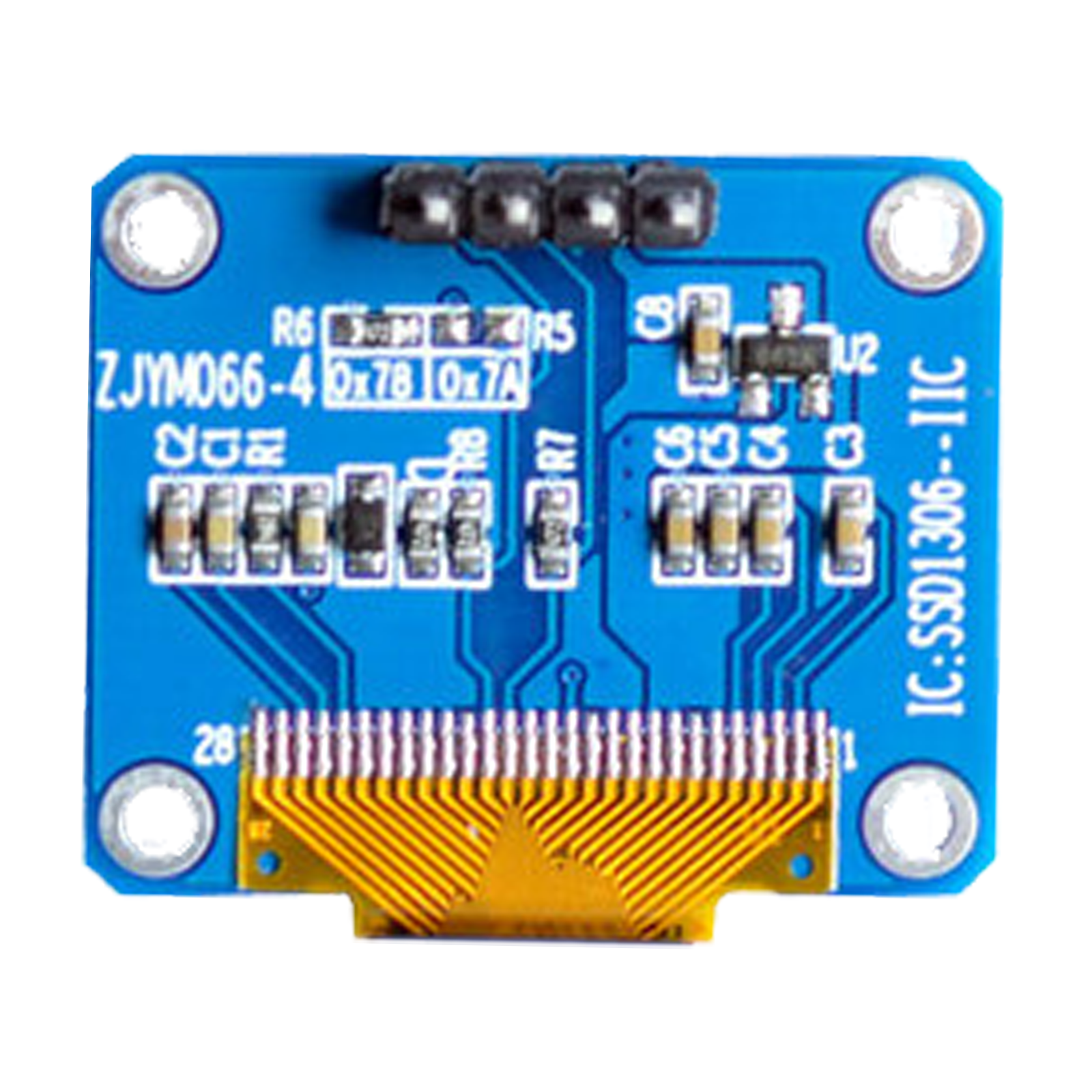 Back of 0.66-inch OLED Graphic Display Module