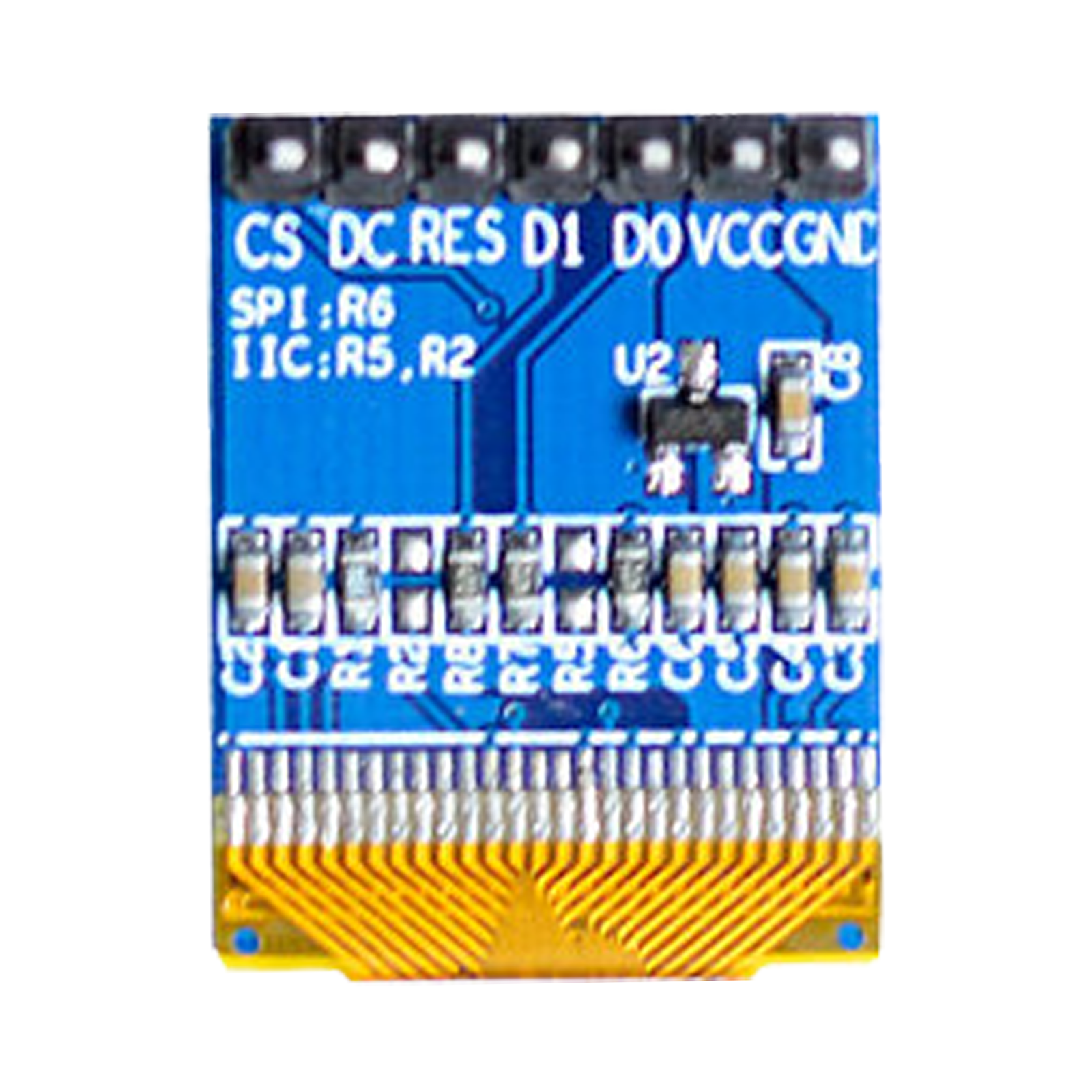 Back of 64x48 graphic OLED display module