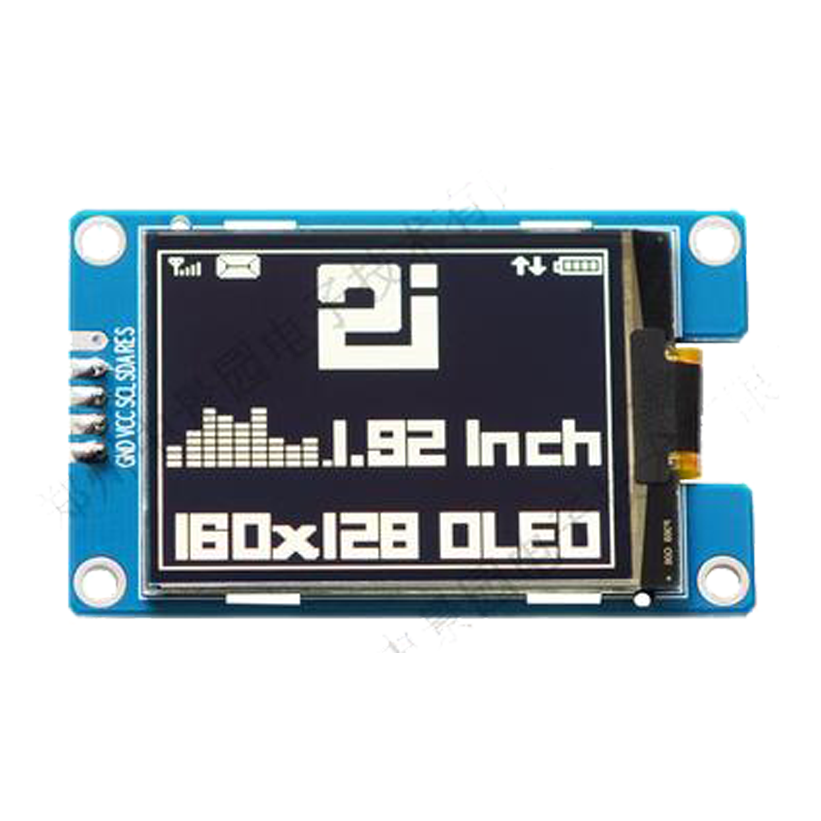 1.92-inch monochrome graphic OLED display module showing text