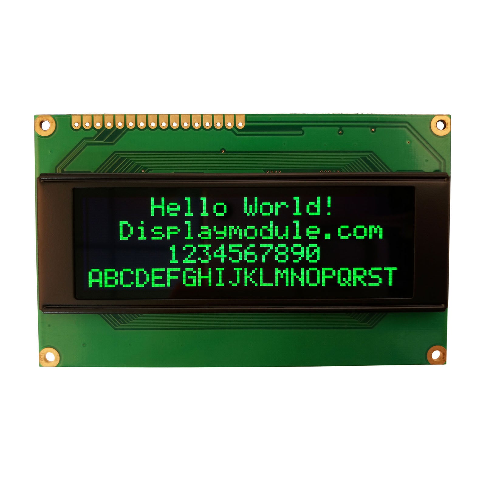 DisplayModule 20x4 Monochrome Character OLED - MCU, SPI, I2C
