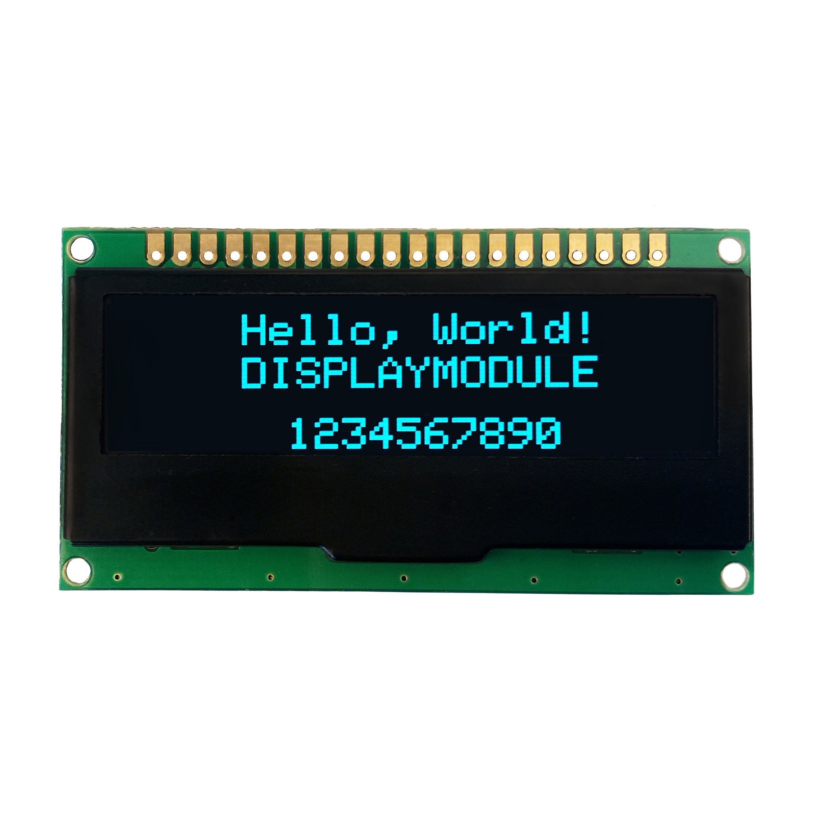 128 by 32 pixels blue OLED Graphic Display Module, compatible with MCU, SPI, and I2C interfaces