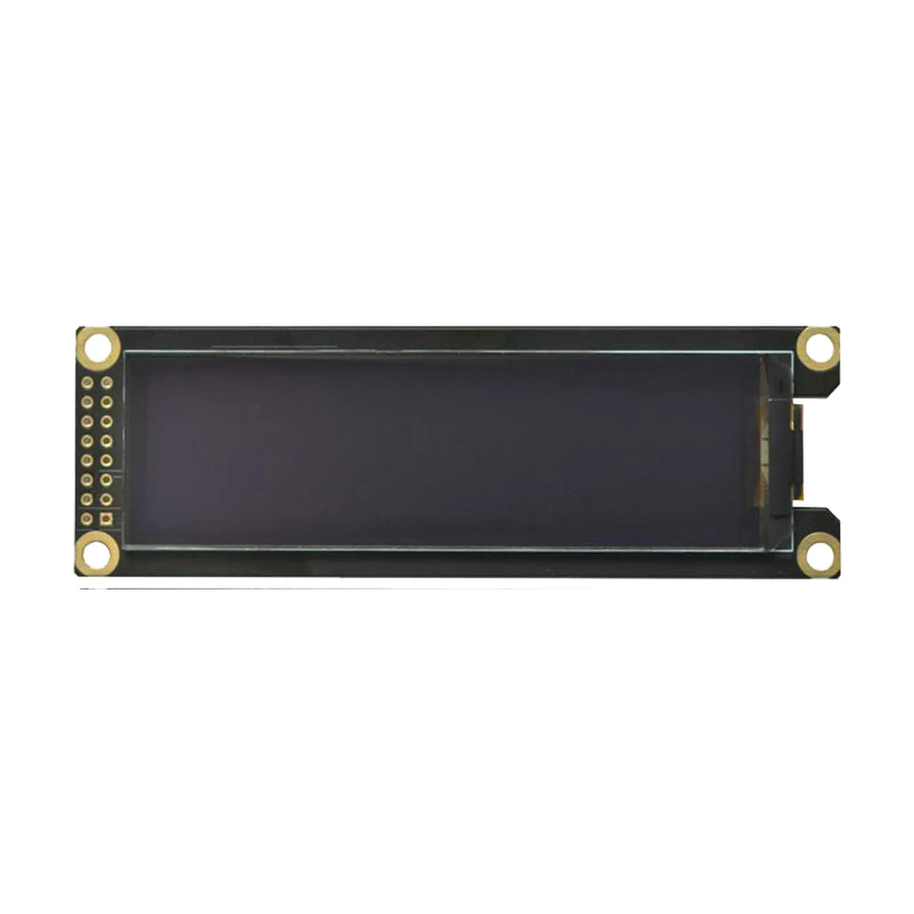 DisplayModule 3.12-inch 256 by 64 SPI monochrome graphic OLED module on a white background