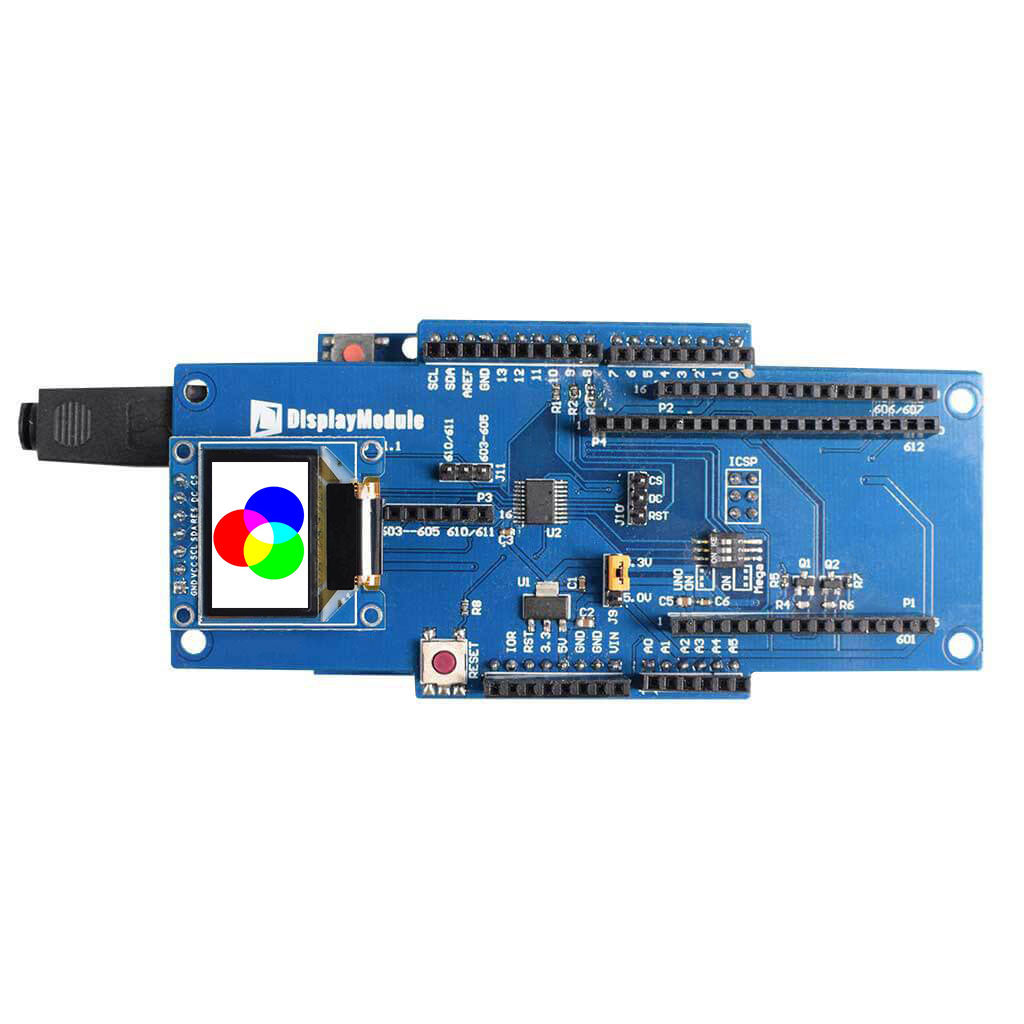 0.85 inch OLED graphics display module integrated on the circuit board