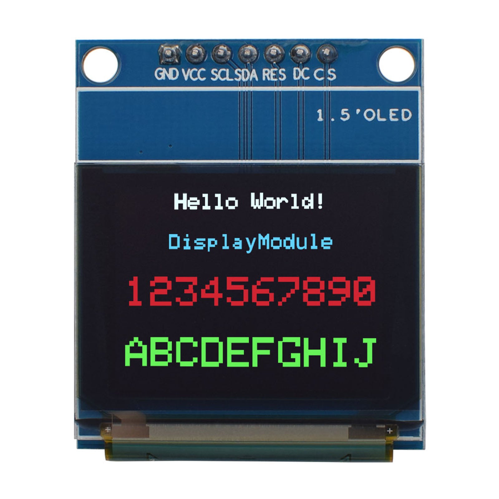 1.27-inch OLED Graphic Display Module with 128x96 resolution in RGB color, supporting SPI and MCU interfaces