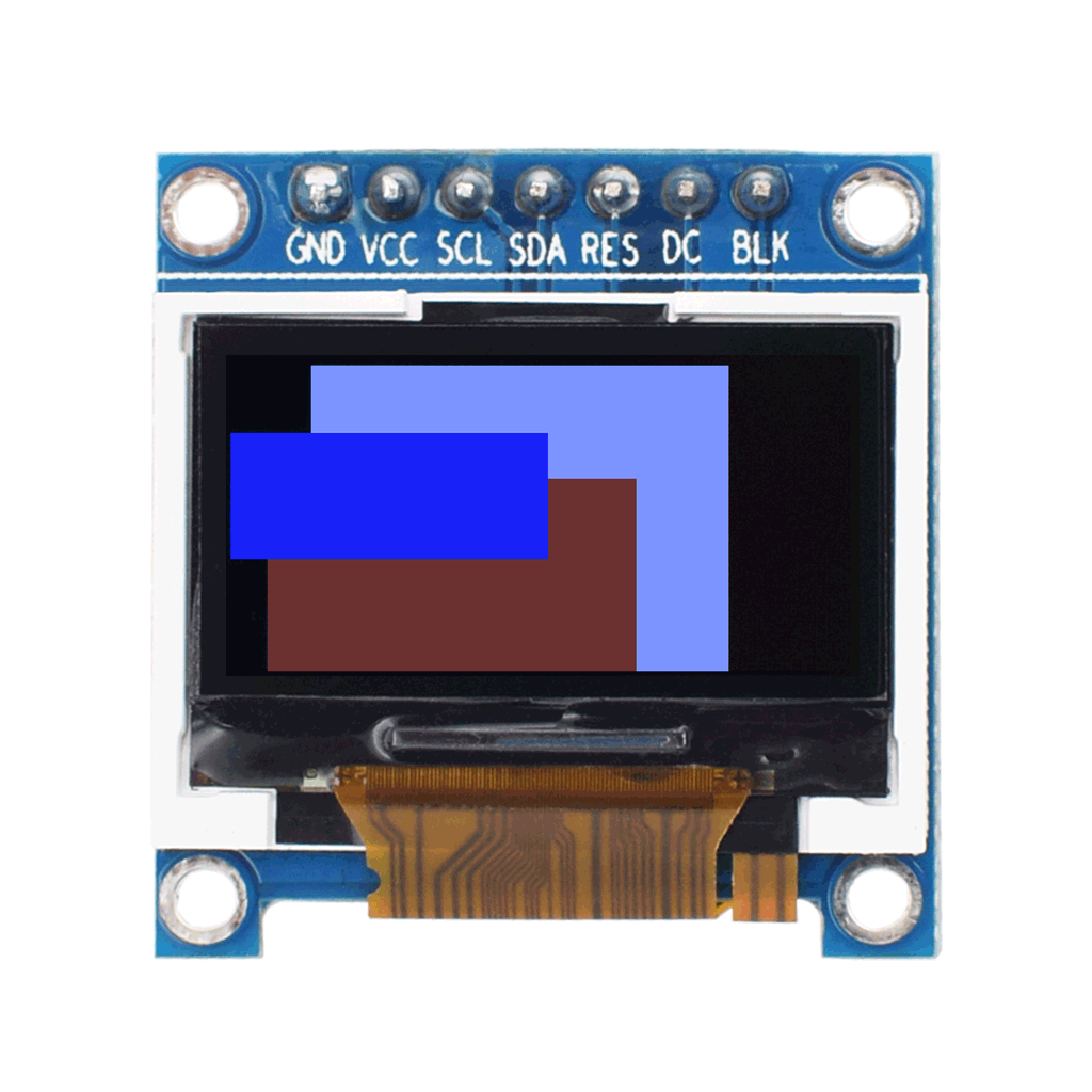 0.96-inch TFT display module playing an animation