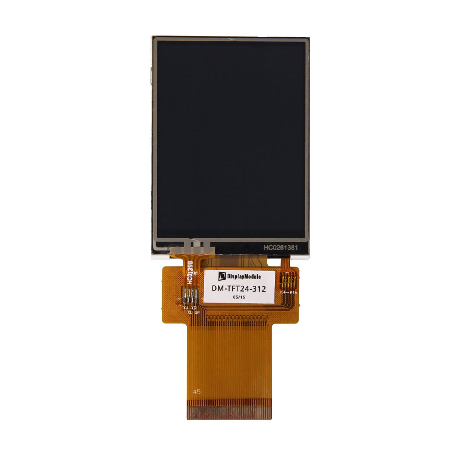 2.4 inch TFT Display Panel with 240x320 resolution and resistive touch capability, utilizing SPI, MCU, and RGB interfaces