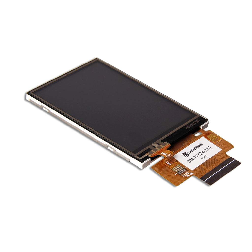 Top view of 2.4 inch TFT Display Panel with ILI9341 driver and 240x320 resolution, featuring resistive touch capability, utilizing MCU interface