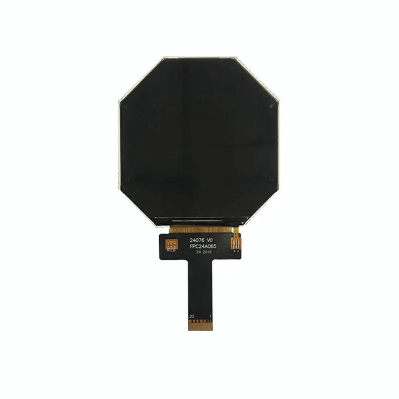 2.4 inch Round IPS High Brightness Display Panel with 480x480 resolution in octagon shape, utilizing MIPI interface