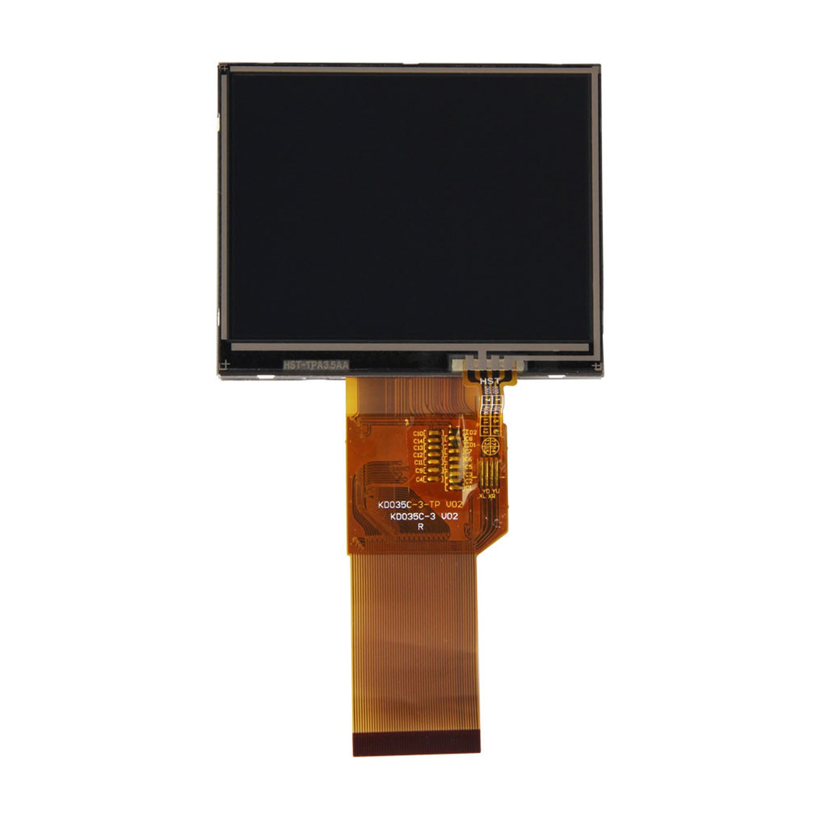 3.5-inch TFT display panel with 320x240 resolution, resistive touch capability, and SPI, MCU, RGB interfaces