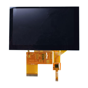 5.0-inch IPS display panel with 800x480 resolution and capacitive touch, connected via LVDS
