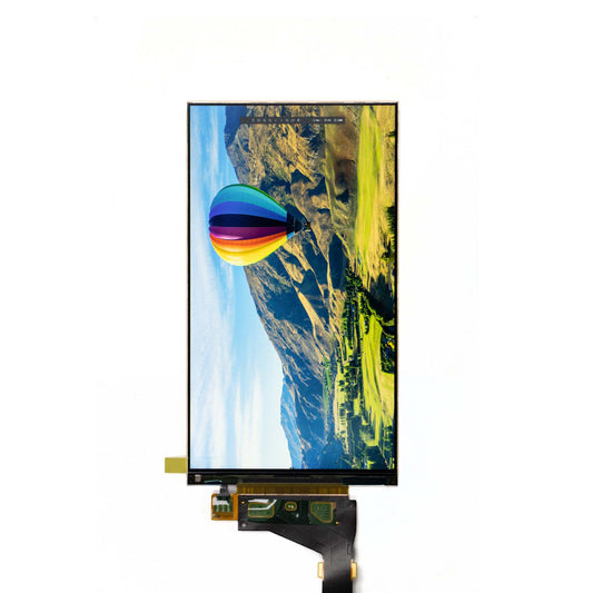 5.5 inch IPS screen showing valley and hot air balloon