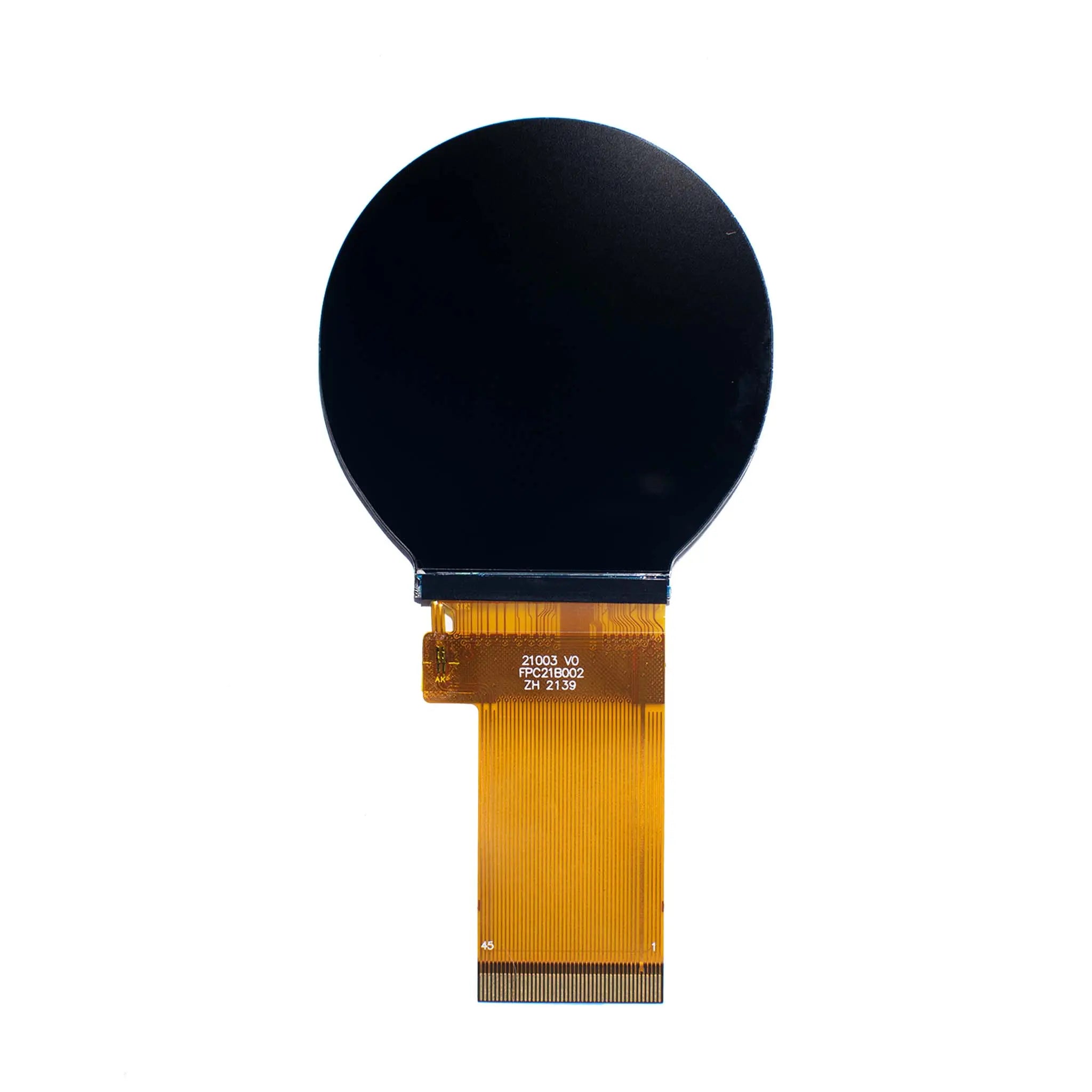 2.1 inch Round IPS Display Panel with 480x480 resolution, 500 nits brightness, All View Transflective feature, and SPI & RGB interfaces